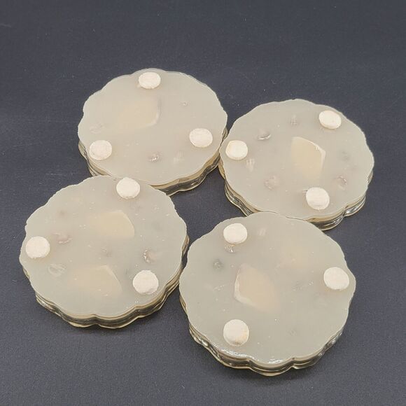 Vintage Resin Sand and Seashell Coaster Set of 4 - Picture 3 of 5